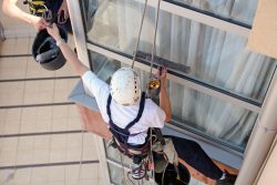 Climbers,Washing,Windows,-,Teamwork.,Glass,Cleaning,Services.,Workers,Hanging